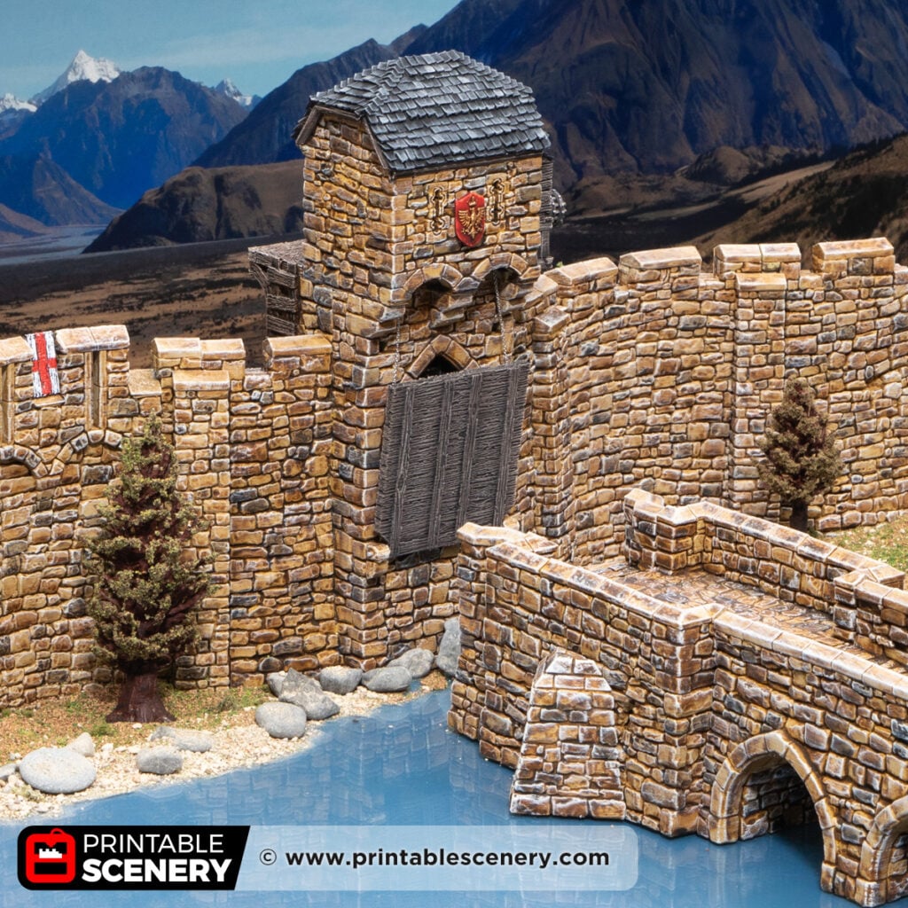 3D printed and painted High Gate for dnd and wargaming