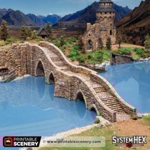 3D printed and painted High Gate Bridge for dnd and wargaming