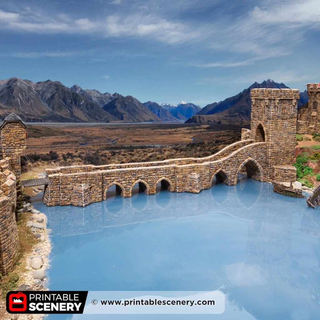 3D printed and painted High Gate Bridge for dnd and wargaming