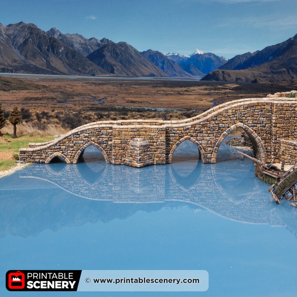 3D printed and painted High Gate Bridge for dnd and wargaming