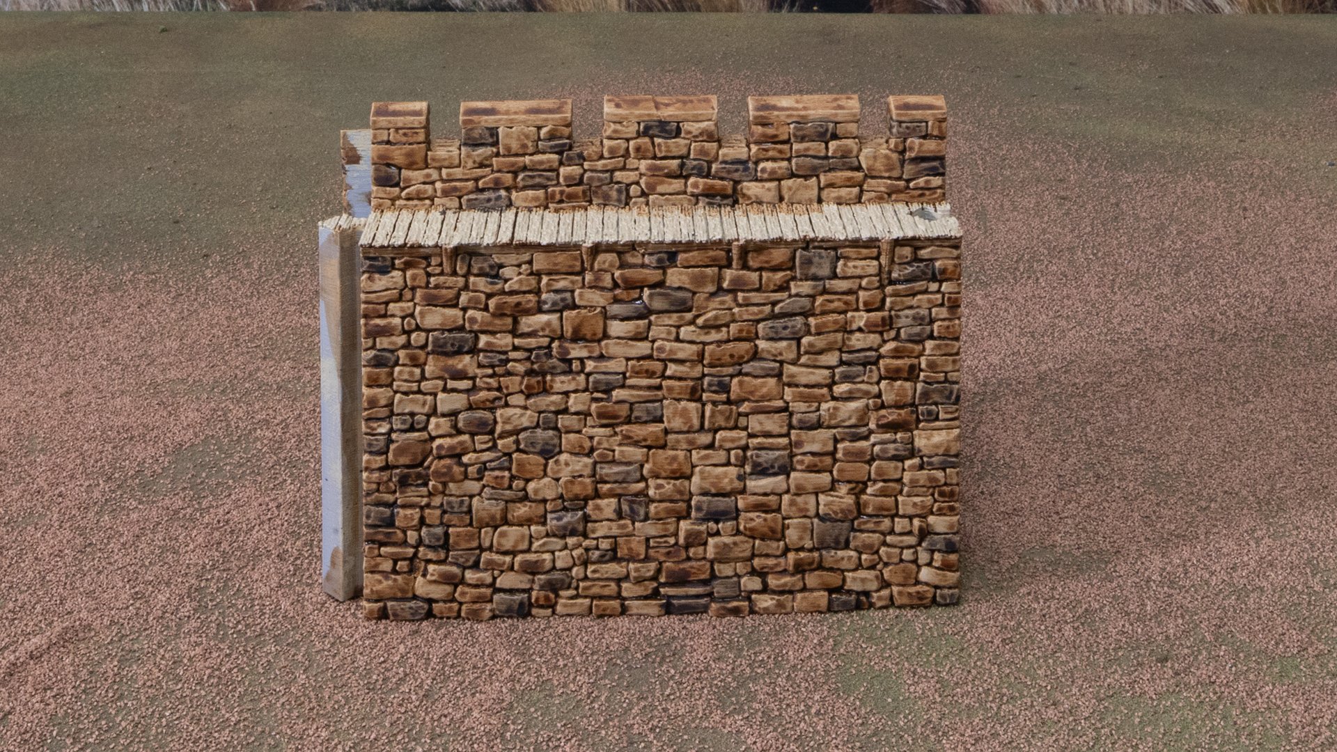 Castle brick wall sepia bricks