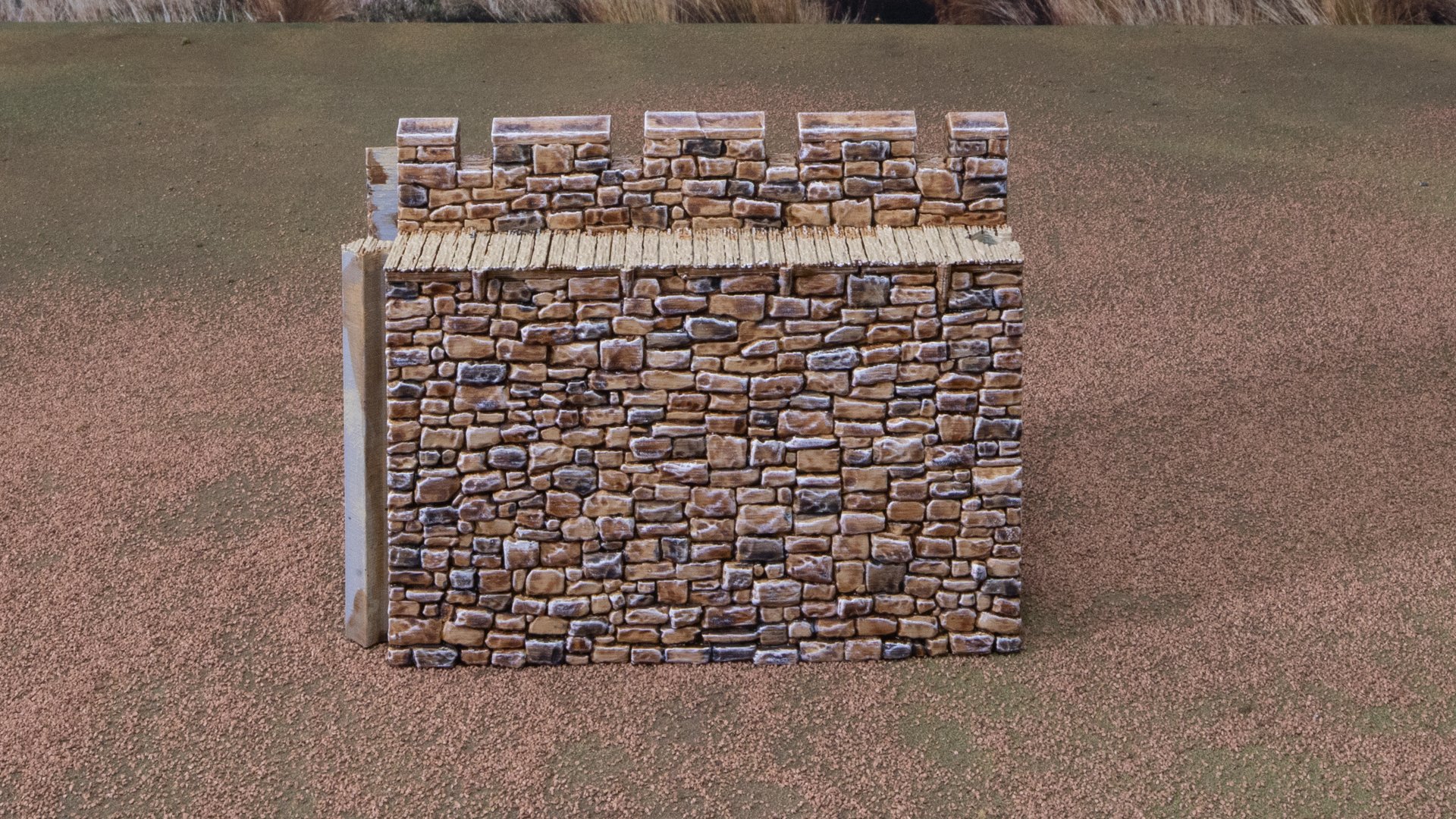 Castle brick wall dry brush