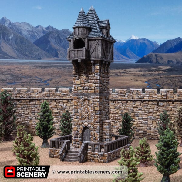 Photo of 3D printed and painted Millbury Tower for tabletop roleplaying games and wargames