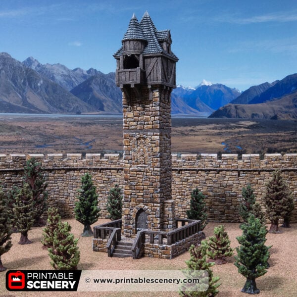 Photo of 3D printed and painted Millbury Tower for tabletop roleplaying games and wargames