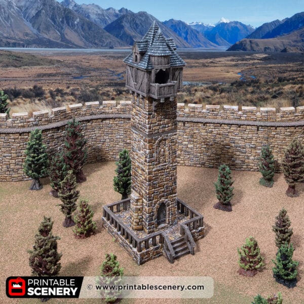 Photo of 3D printed and painted Millbury Tower for tabletop roleplaying games and wargames