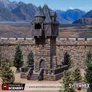 Photo of 3D printed and painted Millbury Tower for tabletop roleplaying games and wargames
