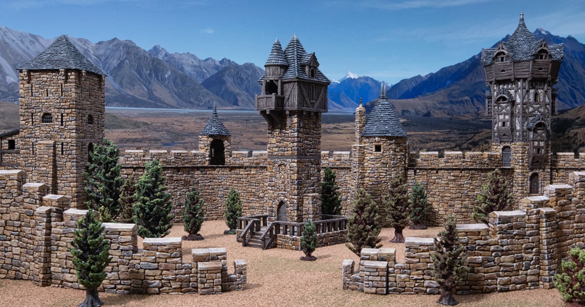 Photo of 3D printed and painted Millbury Tower for tabletop roleplaying games and wargames