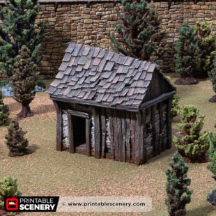 3d printed and painted Osbert's shanty for dnd and wargaming