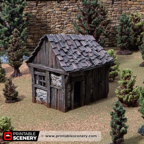3d printed and painted Osbert's shanty for dnd and wargaming