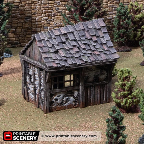 3d printed and painted Osbert's shanty for dnd and wargaming