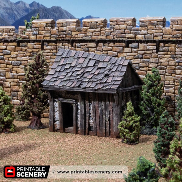 3d printed and painted Osbert's shanty for dnd and wargaming