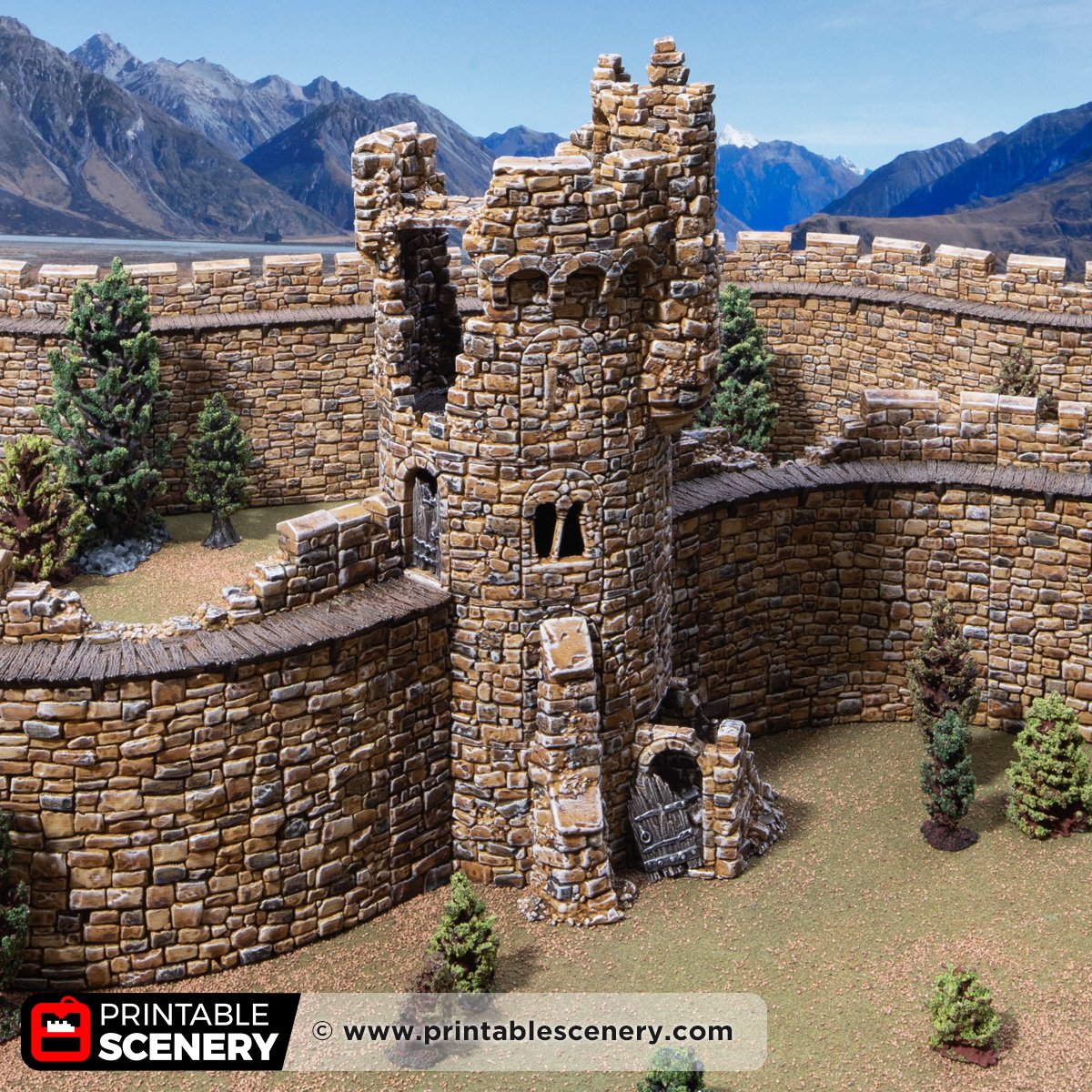 3D printed and painted ruined adeline tower for dnd and wargaming