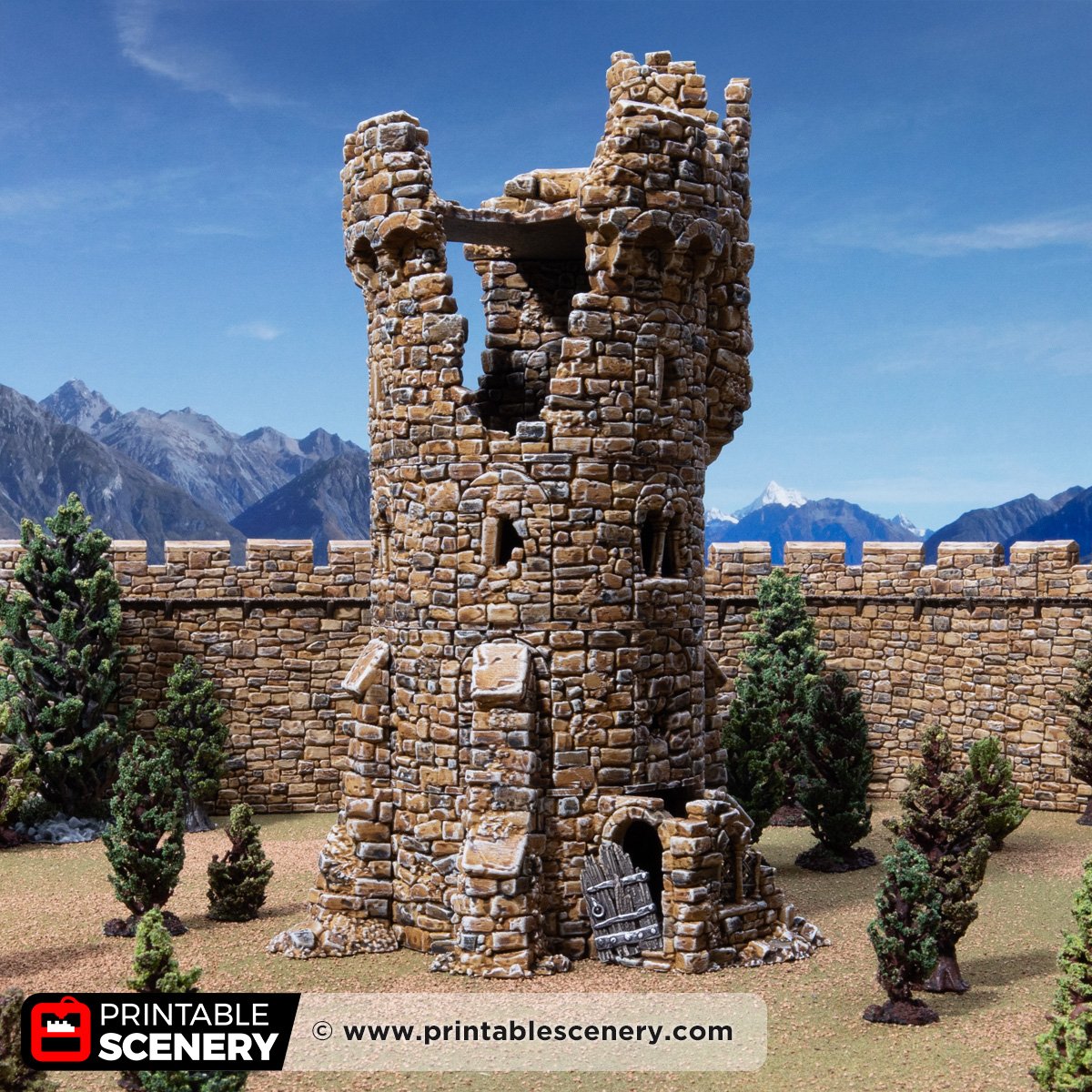 Hex Castle Ruined Adeline Tower - Printable Scenery