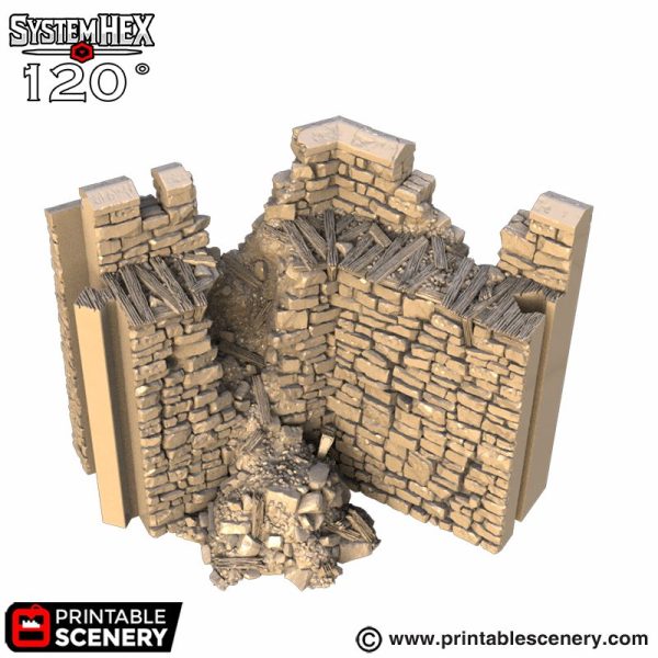 Ruined Angle Wall STL