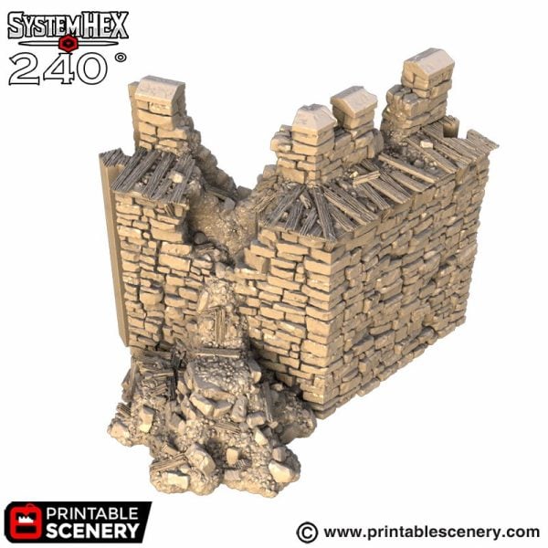 Ruined Angle Wall STL