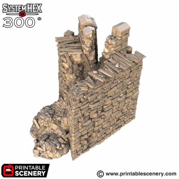Ruined Angular Wall STL