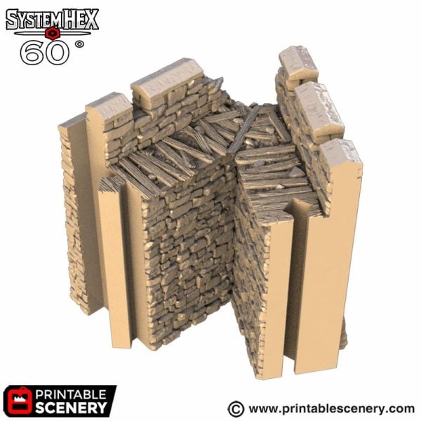 Ruined Angle Wall STL