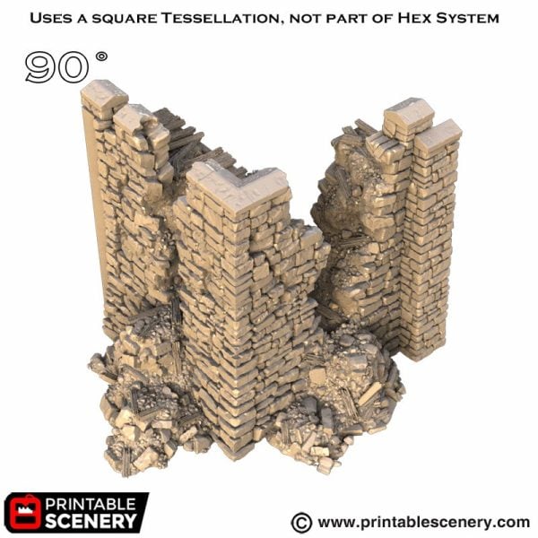 Ruined Angle Wall STL