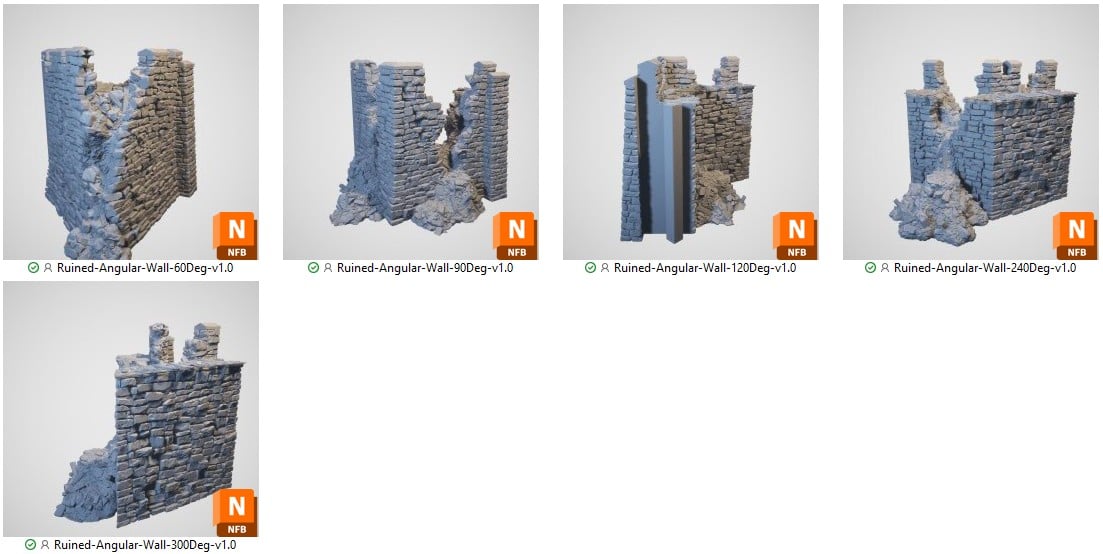 Ruined Angular Wall STL