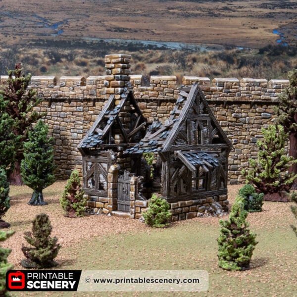 3d printed and painted ruined bellas cottage for dnd and wargames