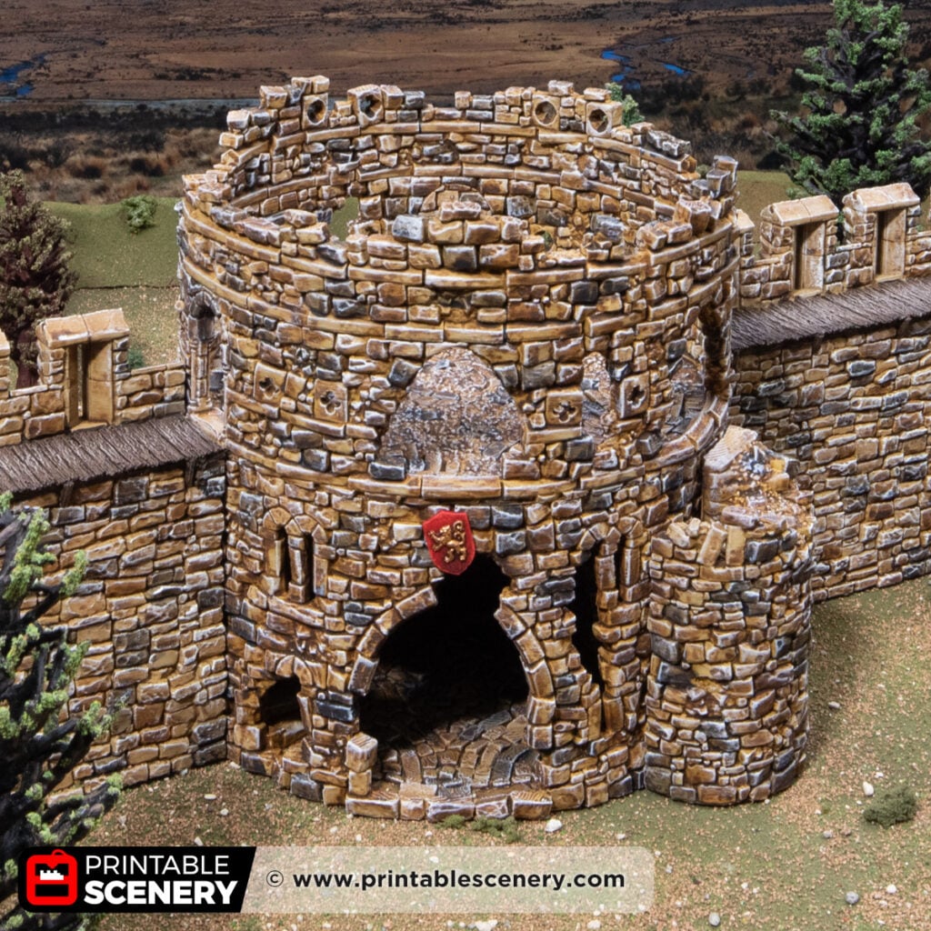 3d printed and painted Ruined Count's Keep for tabletop games like dnd and warhammer
