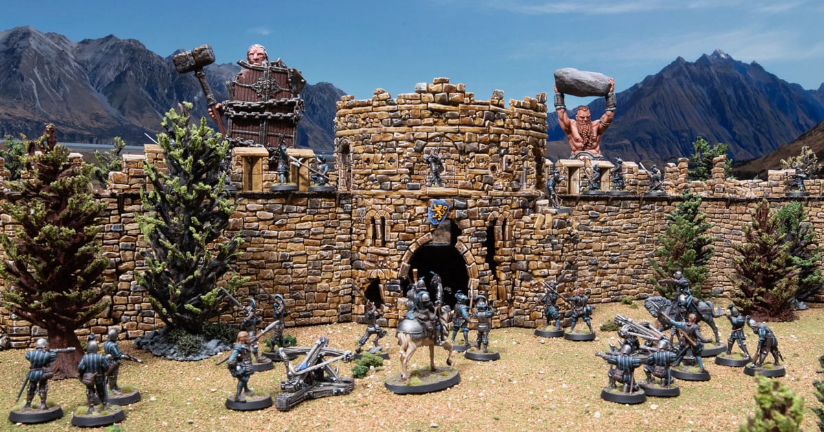 3d printed and painted Ruined Count's Keep for tabletop games like dnd and warhammer