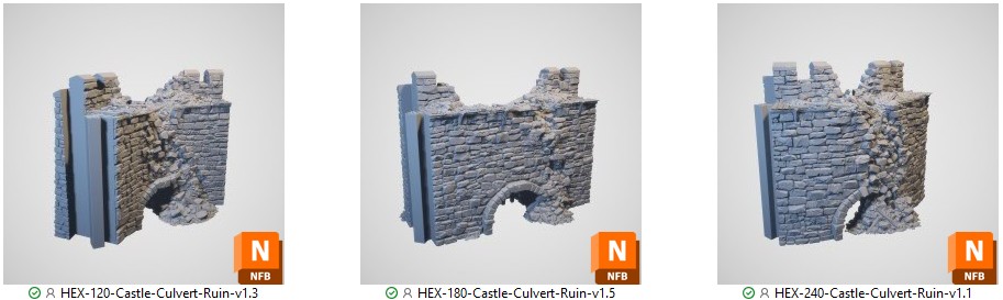 Hex Castle Ruined Culvert STL