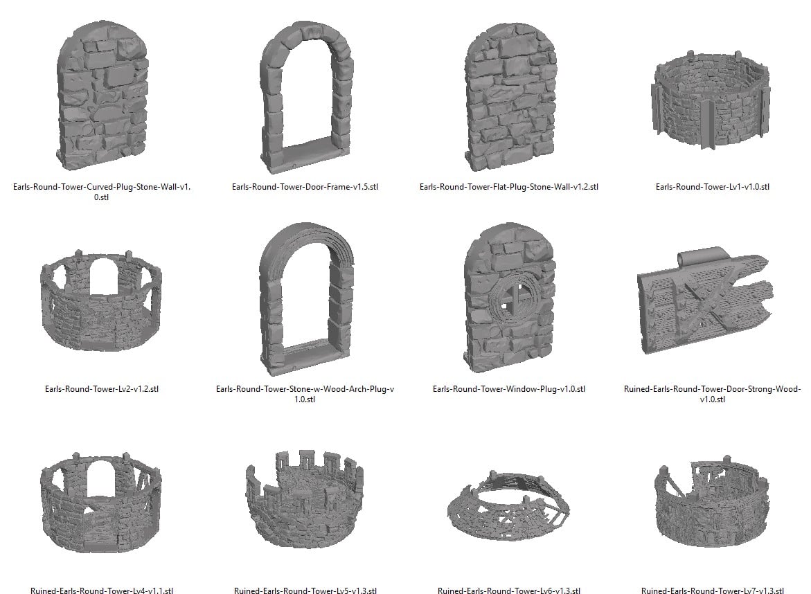 Ruined Earls Round Tower Reference