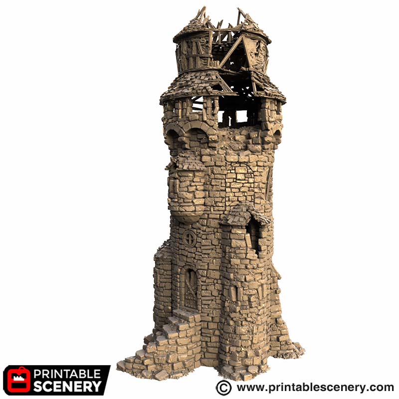 Ruined Earls Round Tower STL