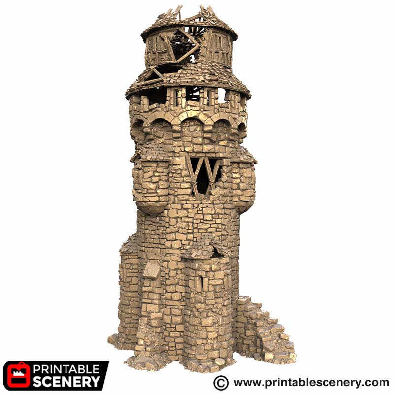Ruined Earls Round Tower STL