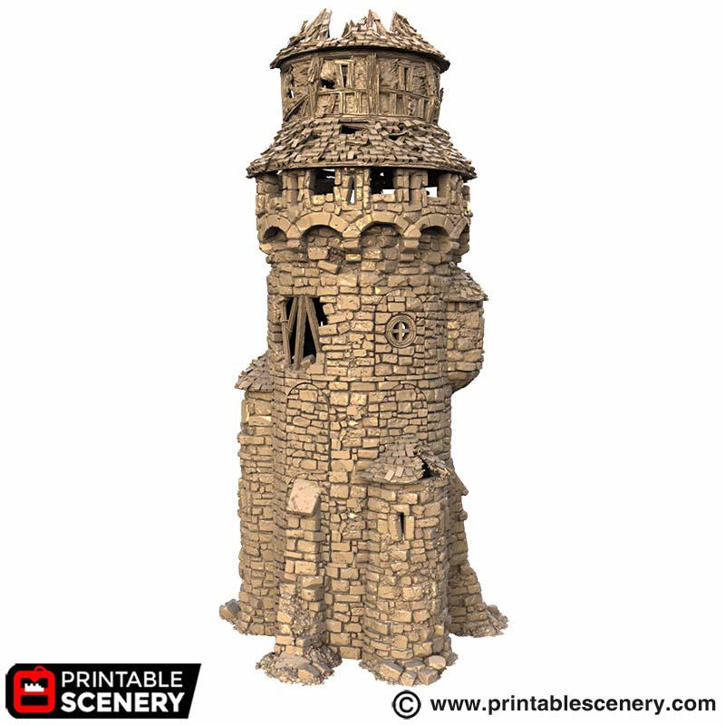 Ruined Earls Round Tower STL