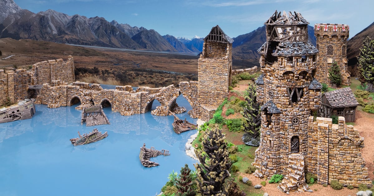 3d printed and painted ruined earl's tower