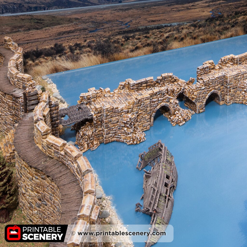 3d printed and painted high gate bridge ruins