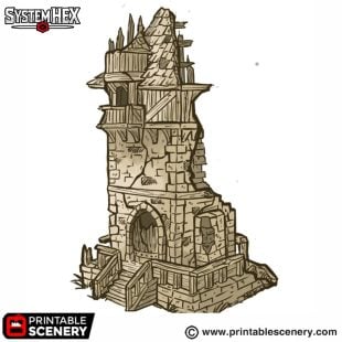 Ruined Millbury Tower STL 2