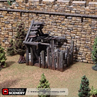 3d printed and painted ruined Osbert's shanty for dnd and wargaming