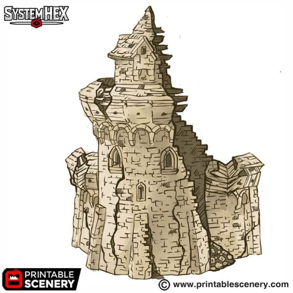 Ruined Round Keep STL