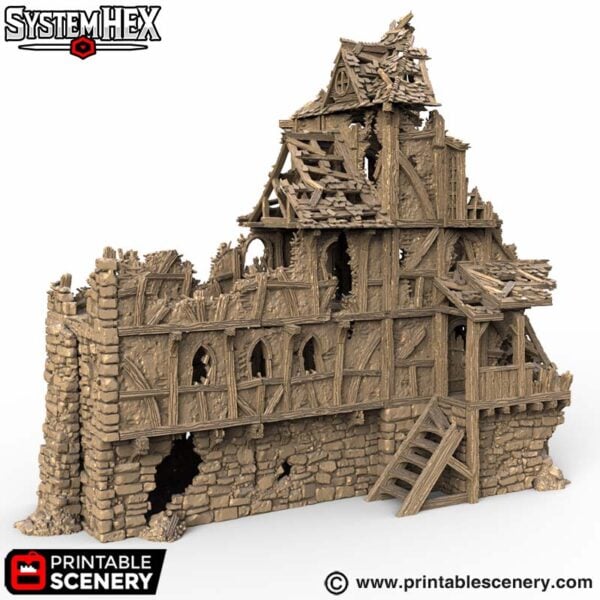 Ruined Wattle and Daub Living Quarters stl