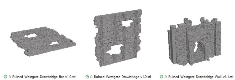 Ruined Westgate Drawbridge - Printable Scenery