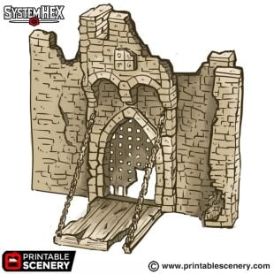 Ruined Westgate and Drawbridge STL