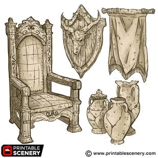 Throne Room Furnishings STL