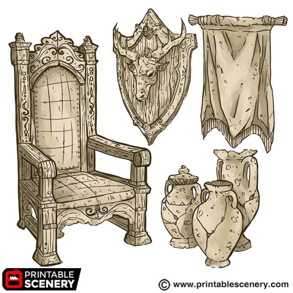 Throne Room Furnishings STL