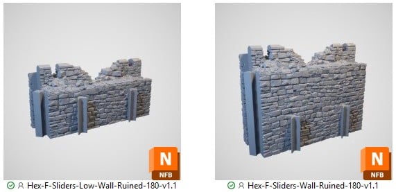 Hex Castle Ruined South Gate STL