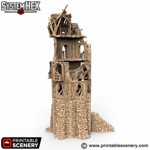 Wattle and Daub Hex Tower STL