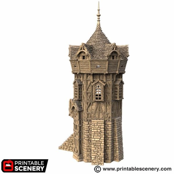 Wattle and Daub Hex Tower STL