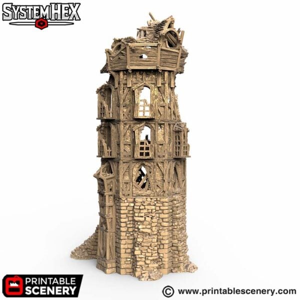 Wattle and Daub Hex Tower STL