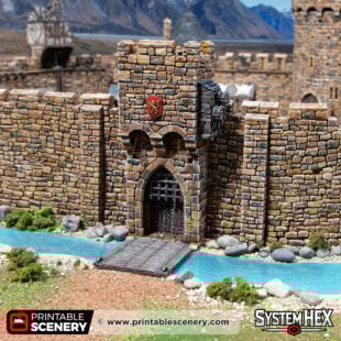 3d printed and painted West Gate Drawbridge for dnd and wargames