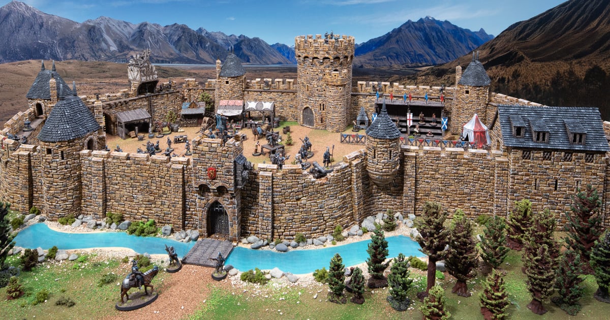 3d printed and painted Count's Keep for dnd and wargames