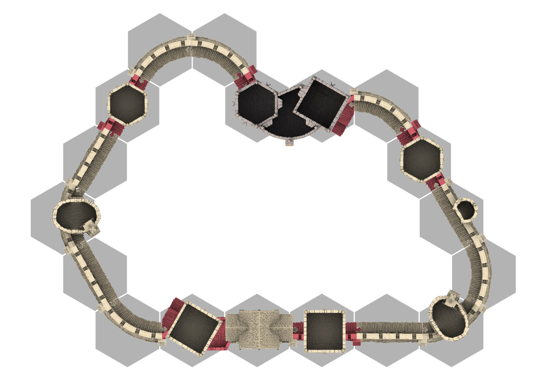 Top Down Graphic Render of castle Agnes layout