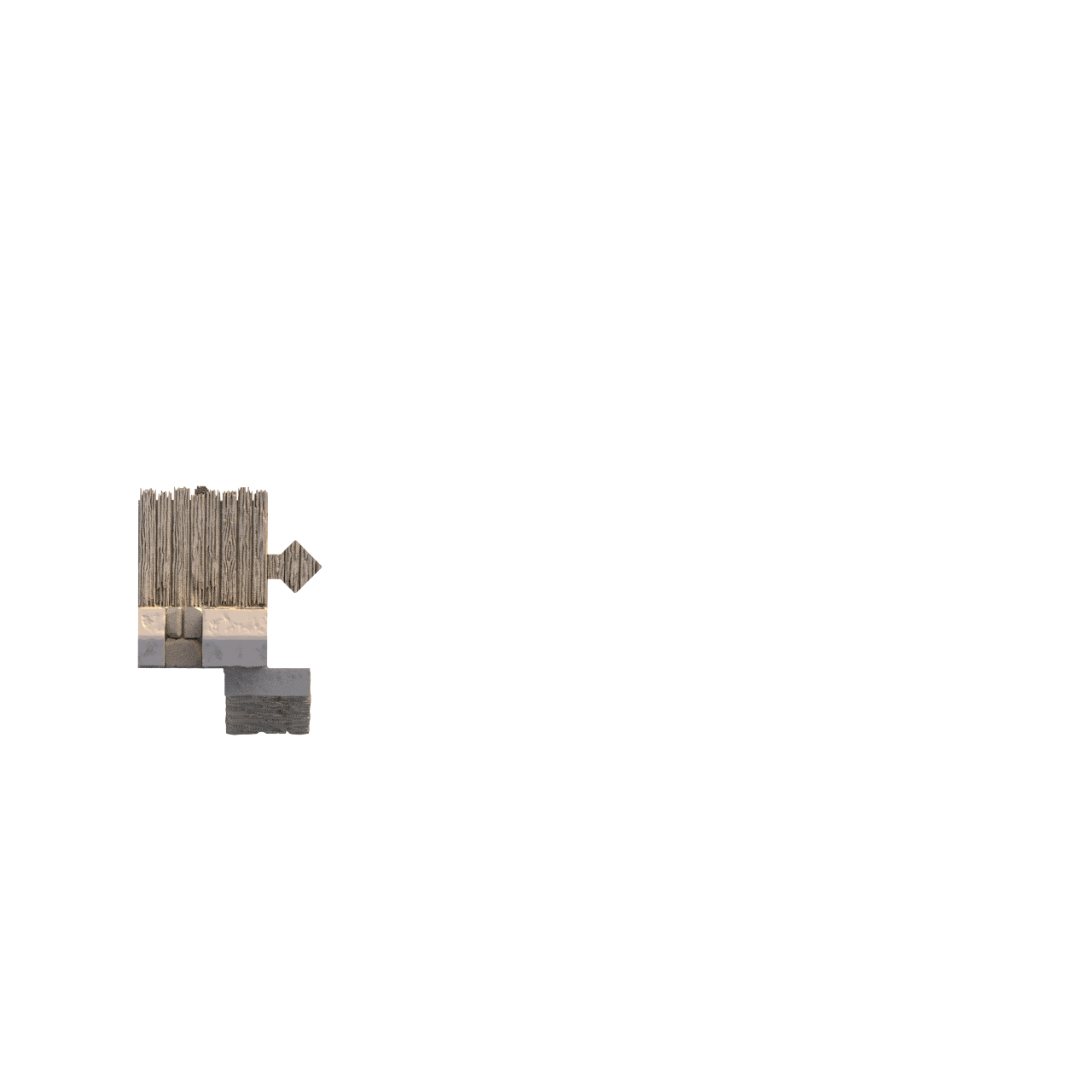 Dukes Fort H to male adaptor top down render