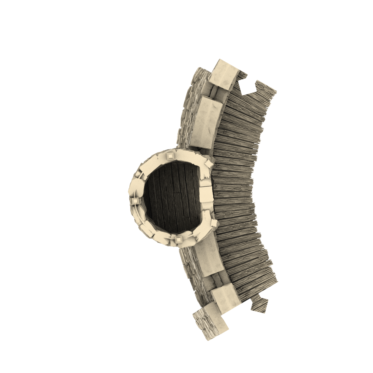 Wall turret graphic top down render